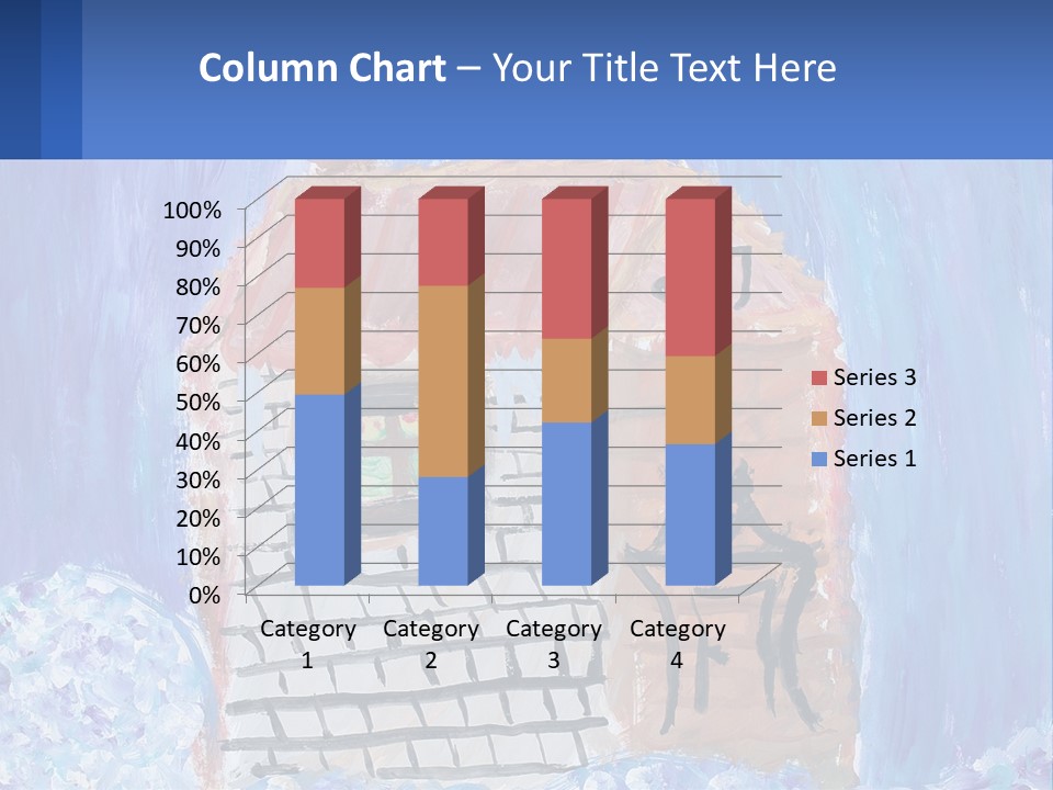 A Painting Of A House With A Cat Sitting On A Table PowerPoint Template