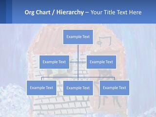 A Painting Of A House With A Cat Sitting On A Table PowerPoint Template