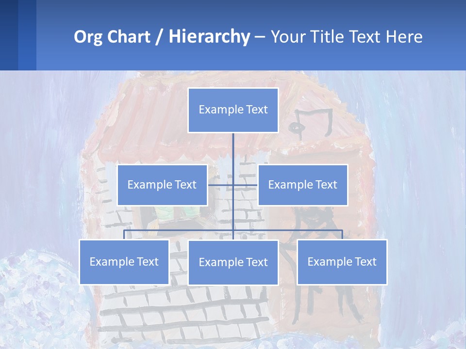 A Painting Of A House With A Cat Sitting On A Table PowerPoint Template