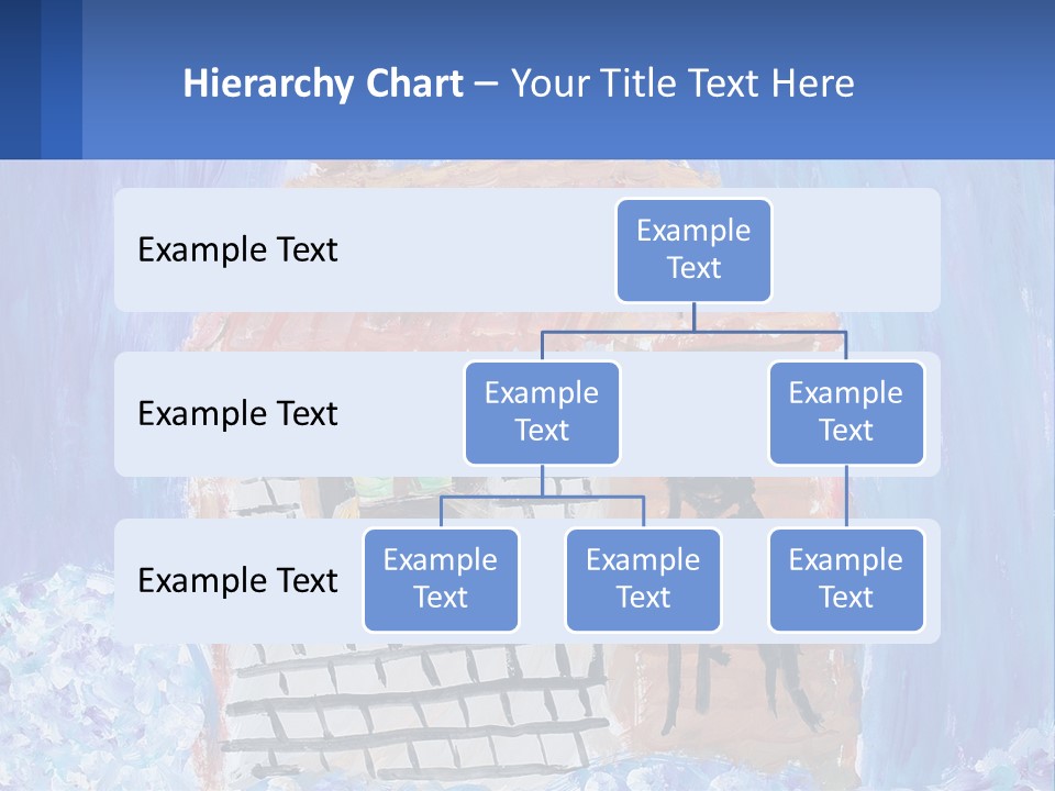 A Painting Of A House With A Cat Sitting On A Table PowerPoint Template