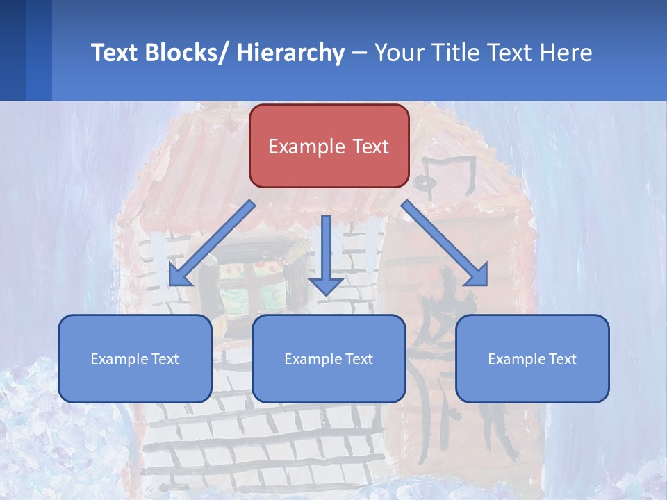 A Painting Of A House With A Cat Sitting On A Table PowerPoint Template