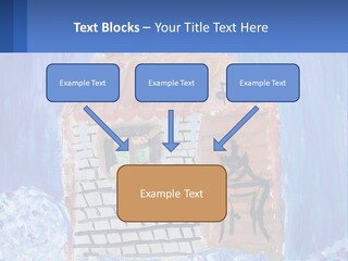 A Painting Of A House With A Cat Sitting On A Table PowerPoint Template