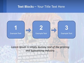 A Painting Of A House With A Cat Sitting On A Table PowerPoint Template