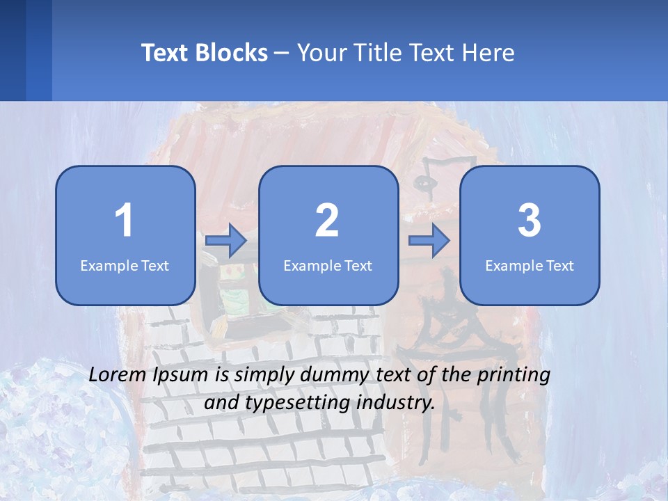 A Painting Of A House With A Cat Sitting On A Table PowerPoint Template