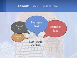 A Painting Of A House With A Cat Sitting On A Table PowerPoint Template