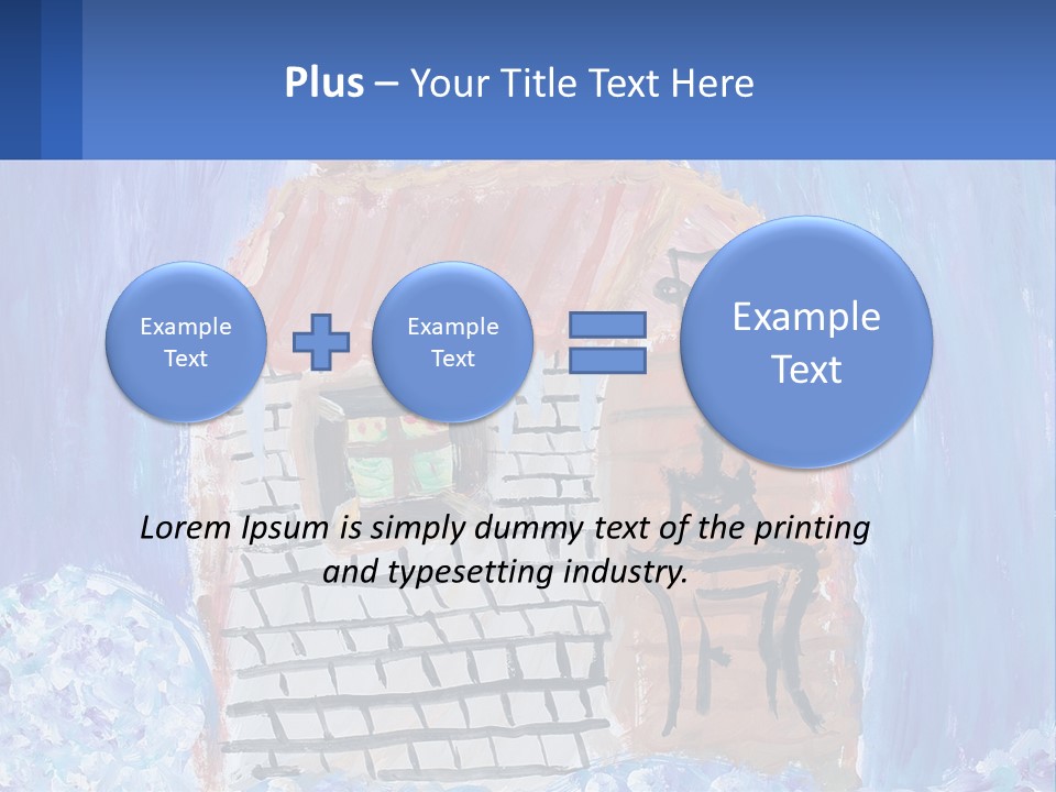 A Painting Of A House With A Cat Sitting On A Table PowerPoint Template