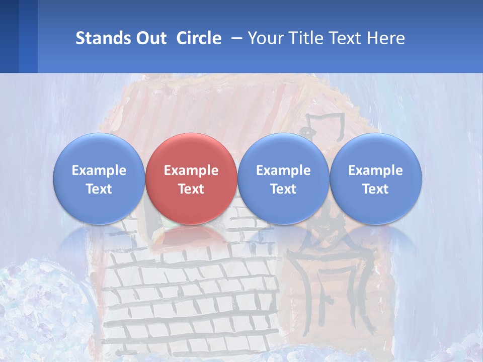 A Painting Of A House With A Cat Sitting On A Table PowerPoint Template