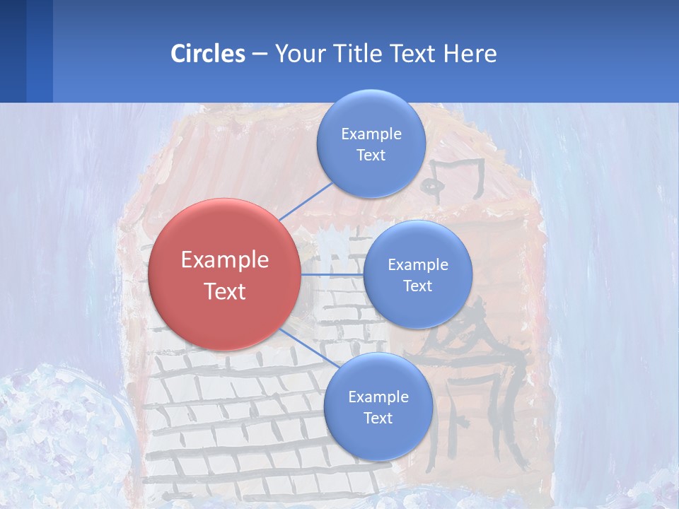 A Painting Of A House With A Cat Sitting On A Table PowerPoint Template