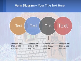 A Painting Of A House With A Cat Sitting On A Table PowerPoint Template