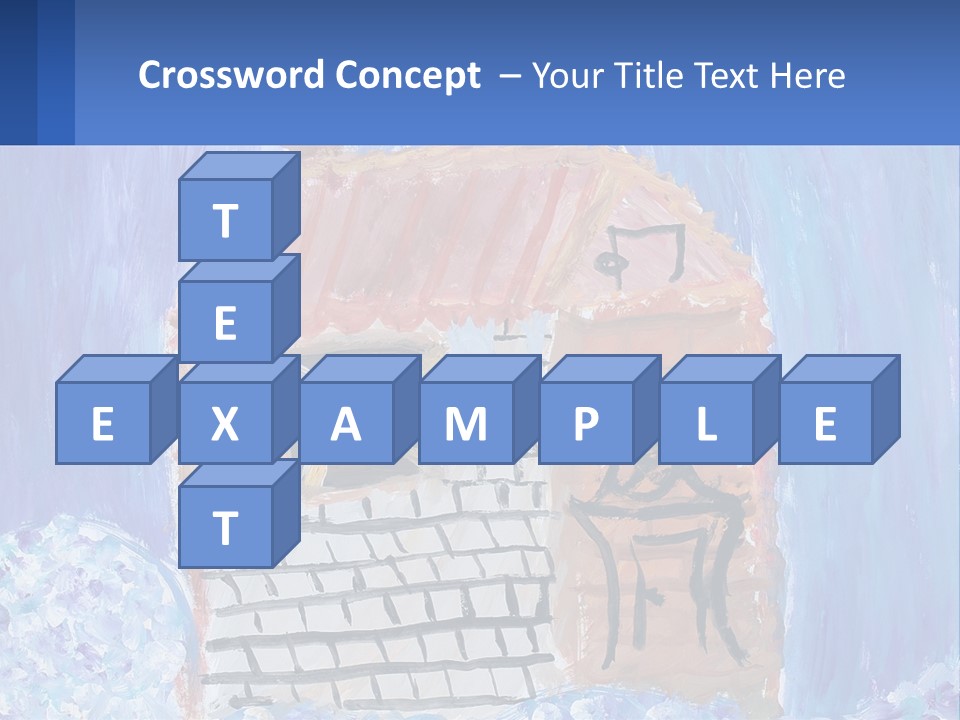 A Painting Of A House With A Cat Sitting On A Table PowerPoint Template