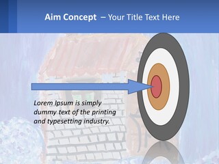 A Painting Of A House With A Cat Sitting On A Table PowerPoint Template