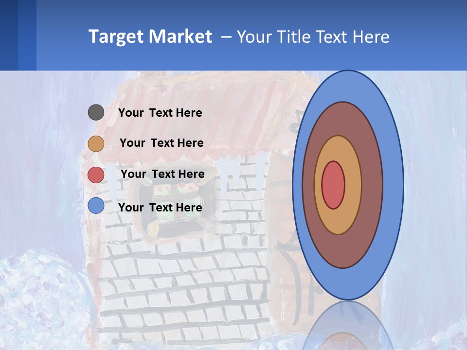 A Painting Of A House With A Cat Sitting On A Table PowerPoint Template