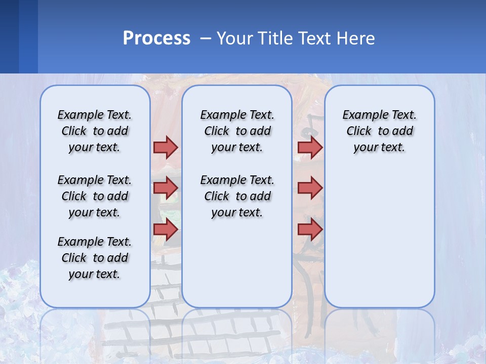 A Painting Of A House With A Cat Sitting On A Table PowerPoint Template