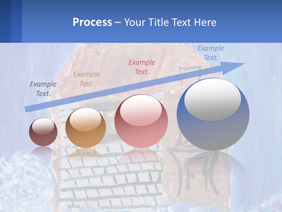 A Painting Of A House With A Cat Sitting On A Table PowerPoint Template