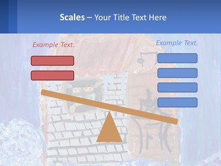 A Painting Of A House With A Cat Sitting On A Table PowerPoint Template