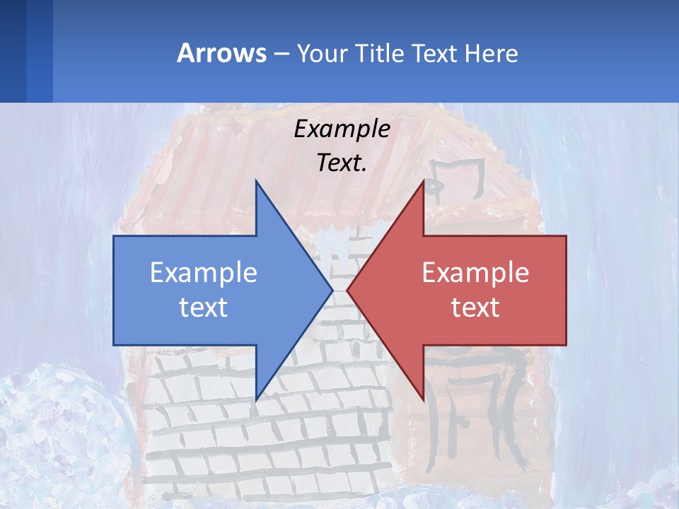 A Painting Of A House With A Cat Sitting On A Table PowerPoint Template