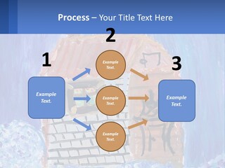 A Painting Of A House With A Cat Sitting On A Table PowerPoint Template