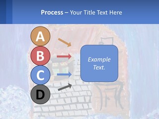 A Painting Of A House With A Cat Sitting On A Table PowerPoint Template