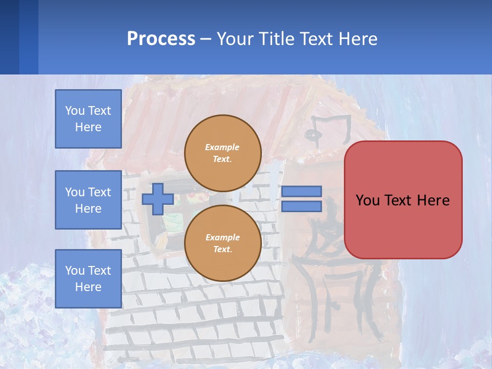 A Painting Of A House With A Cat Sitting On A Table PowerPoint Template