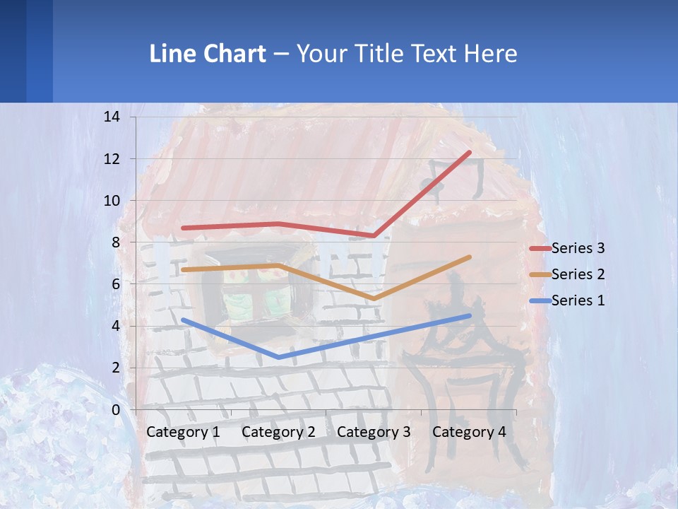 A Painting Of A House With A Cat Sitting On A Table PowerPoint Template