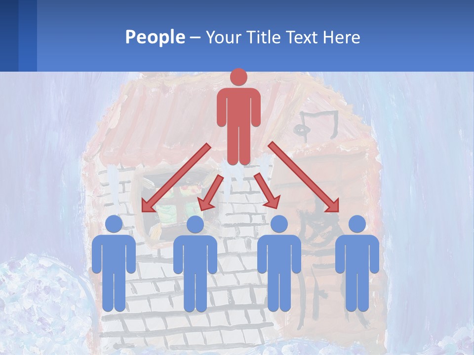 A Painting Of A House With A Cat Sitting On A Table PowerPoint Template