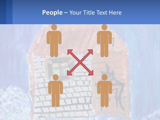 A Painting Of A House With A Cat Sitting On A Table PowerPoint Template