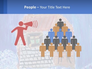 A Painting Of A House With A Cat Sitting On A Table PowerPoint Template