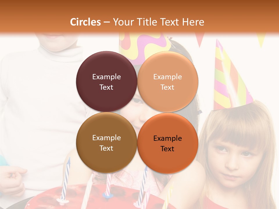 A Group Of Children Standing In Front Of A Birthday Cake PowerPoint Template