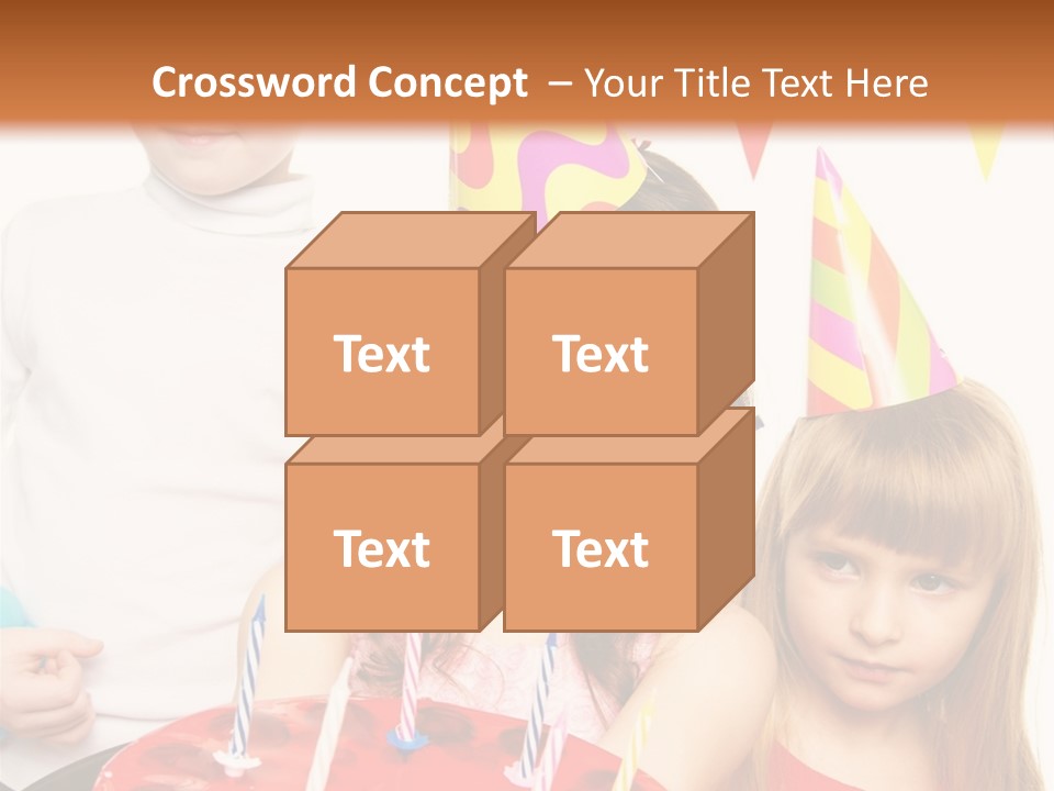 A Group Of Children Standing In Front Of A Birthday Cake PowerPoint Template