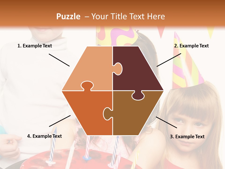 A Group Of Children Standing In Front Of A Birthday Cake PowerPoint Template