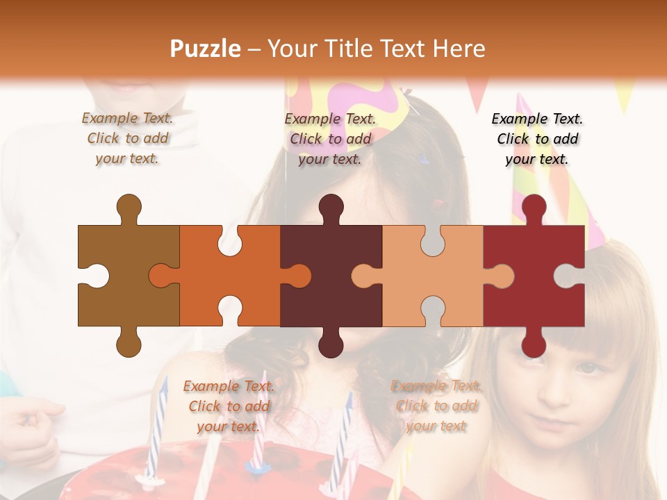 A Group Of Children Standing In Front Of A Birthday Cake PowerPoint Template