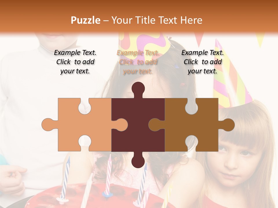 A Group Of Children Standing In Front Of A Birthday Cake PowerPoint Template