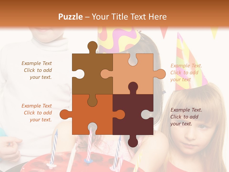 A Group Of Children Standing In Front Of A Birthday Cake PowerPoint Template