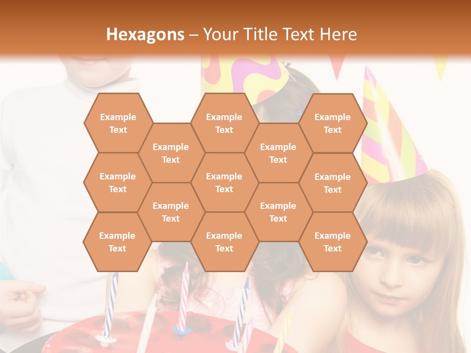 A Group Of Children Standing In Front Of A Birthday Cake PowerPoint Template