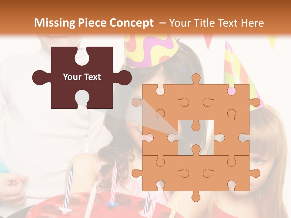 A Group Of Children Standing In Front Of A Birthday Cake PowerPoint Template