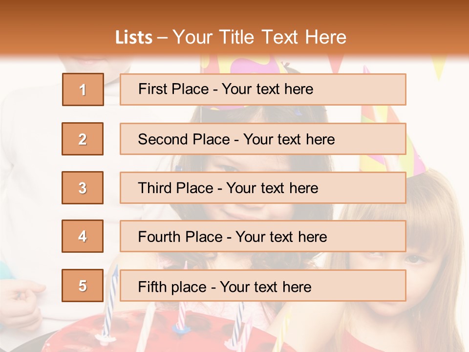 A Group Of Children Standing In Front Of A Birthday Cake PowerPoint Template