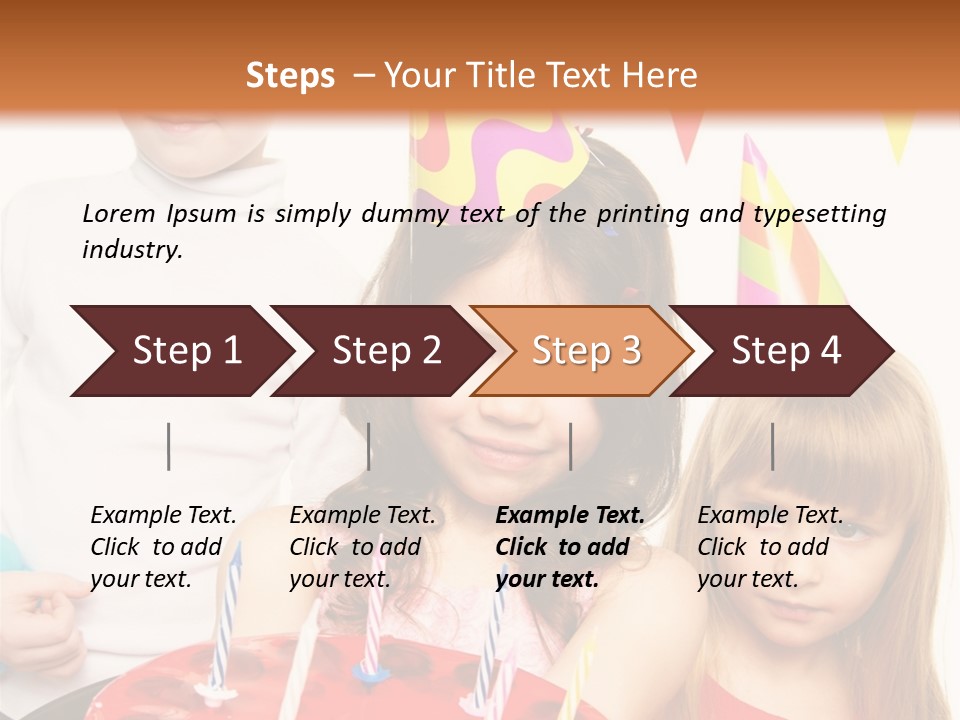 A Group Of Children Standing In Front Of A Birthday Cake PowerPoint Template