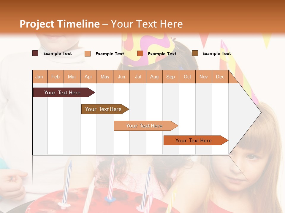 A Group Of Children Standing In Front Of A Birthday Cake PowerPoint Template