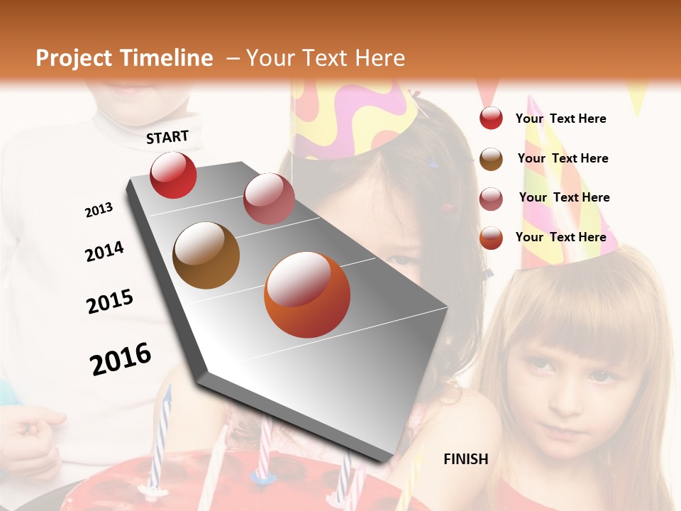 A Group Of Children Standing In Front Of A Birthday Cake PowerPoint Template