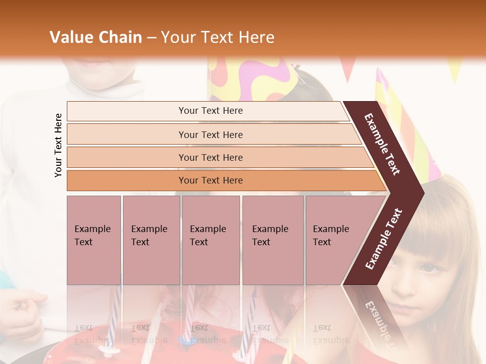 A Group Of Children Standing In Front Of A Birthday Cake PowerPoint Template