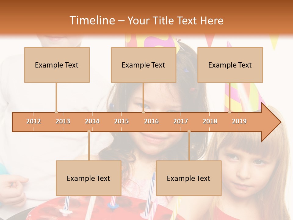 A Group Of Children Standing In Front Of A Birthday Cake PowerPoint Template