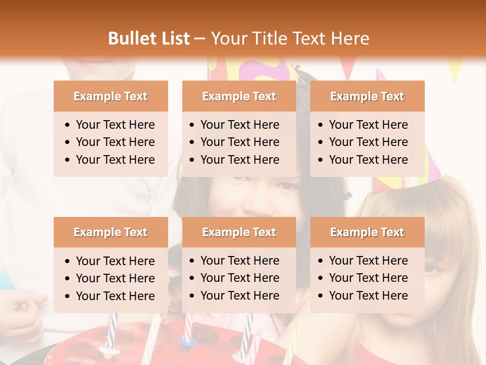 A Group Of Children Standing In Front Of A Birthday Cake PowerPoint Template