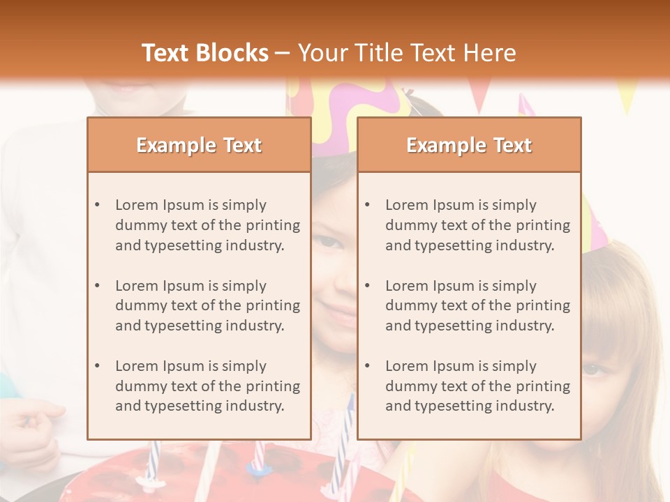 A Group Of Children Standing In Front Of A Birthday Cake PowerPoint Template