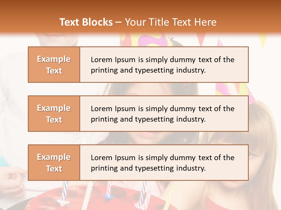 A Group Of Children Standing In Front Of A Birthday Cake PowerPoint Template