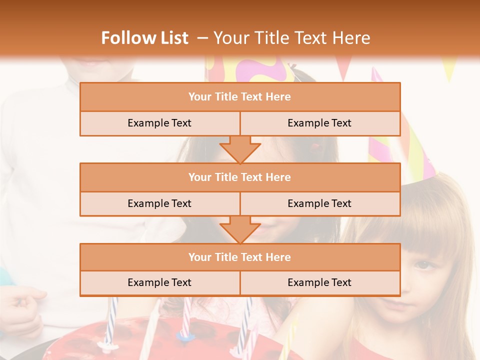 A Group Of Children Standing In Front Of A Birthday Cake PowerPoint Template