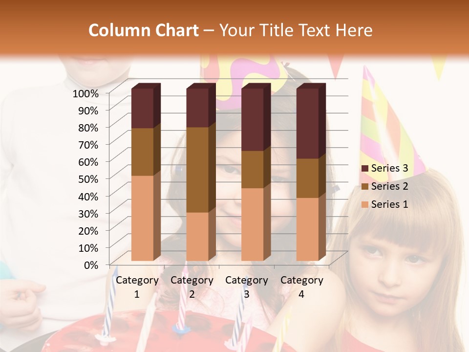 A Group Of Children Standing In Front Of A Birthday Cake PowerPoint Template