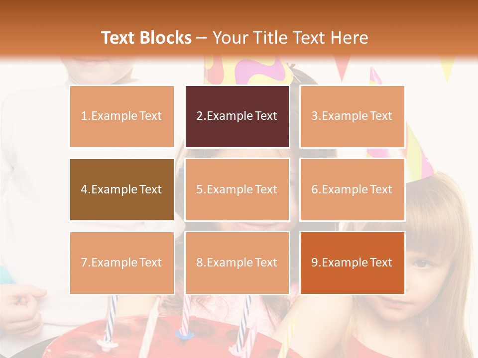 A Group Of Children Standing In Front Of A Birthday Cake PowerPoint Template