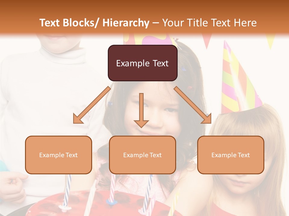 A Group Of Children Standing In Front Of A Birthday Cake PowerPoint Template