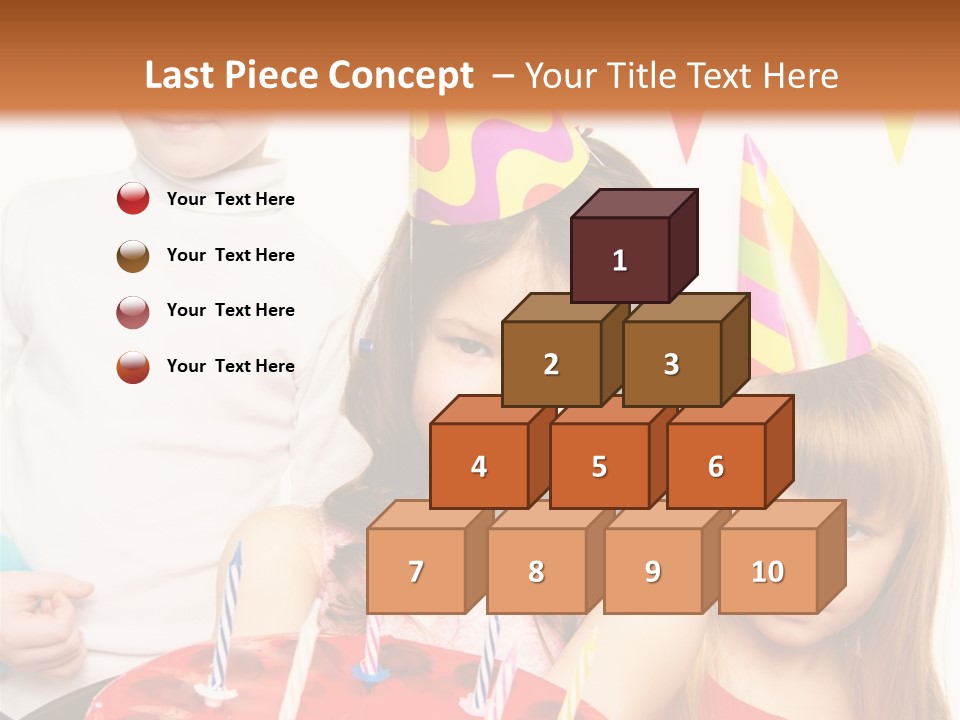 A Group Of Children Standing In Front Of A Birthday Cake PowerPoint Template