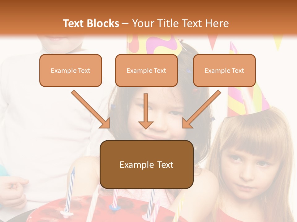 A Group Of Children Standing In Front Of A Birthday Cake PowerPoint Template